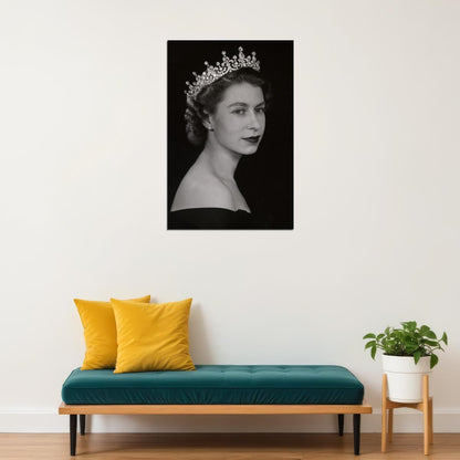 Young Queen Elizabeth Ii British Monarch Poster Famous Wall Art