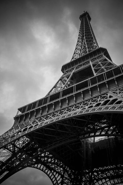 Eiffel Tower Poster Paris Landmark Wall Art Travel Photography Black And White Print - xonomax
