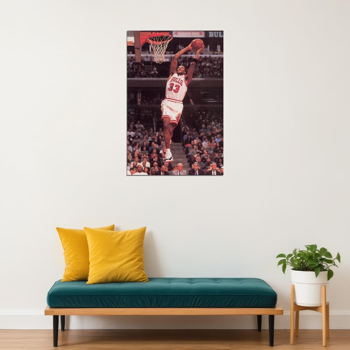 Scottie Pippen Nba Poster Famous Basketball Star Motivational Sports Print