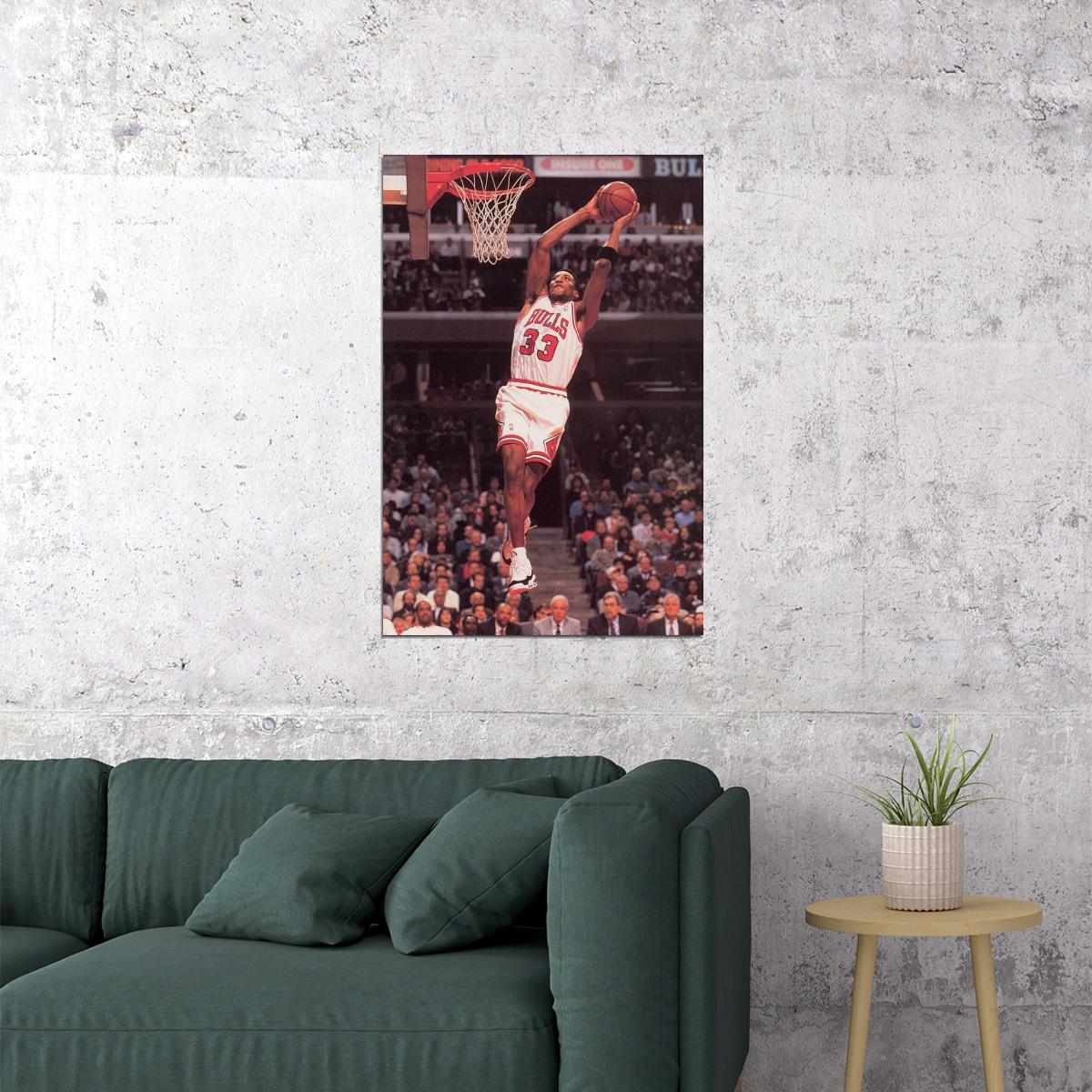 Scottie Pippen Nba Poster Famous Basketball Star Motivational Sports Print
