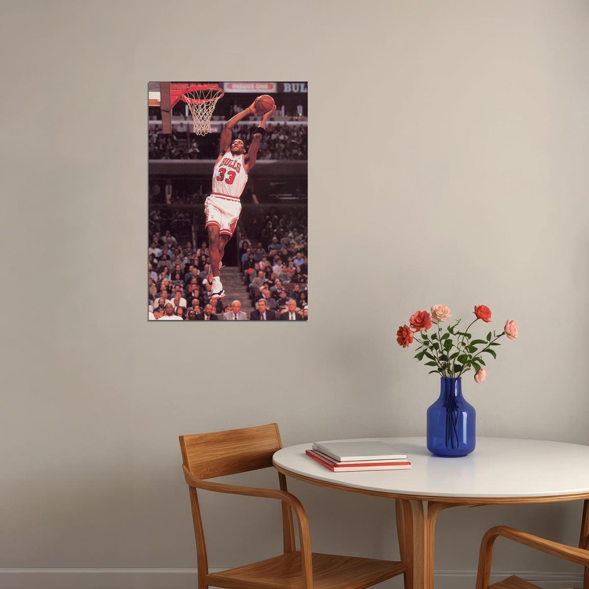 Scottie Pippen Nba Poster Famous Basketball Star Motivational Sports Print