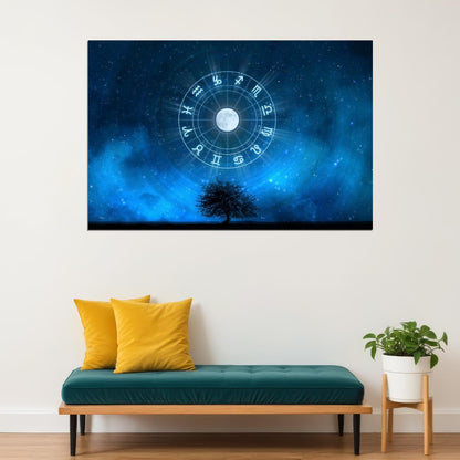 Horoscope Zodiac Sign Poster Astrology Wall Art Celestial Spiritual Print - xonomax