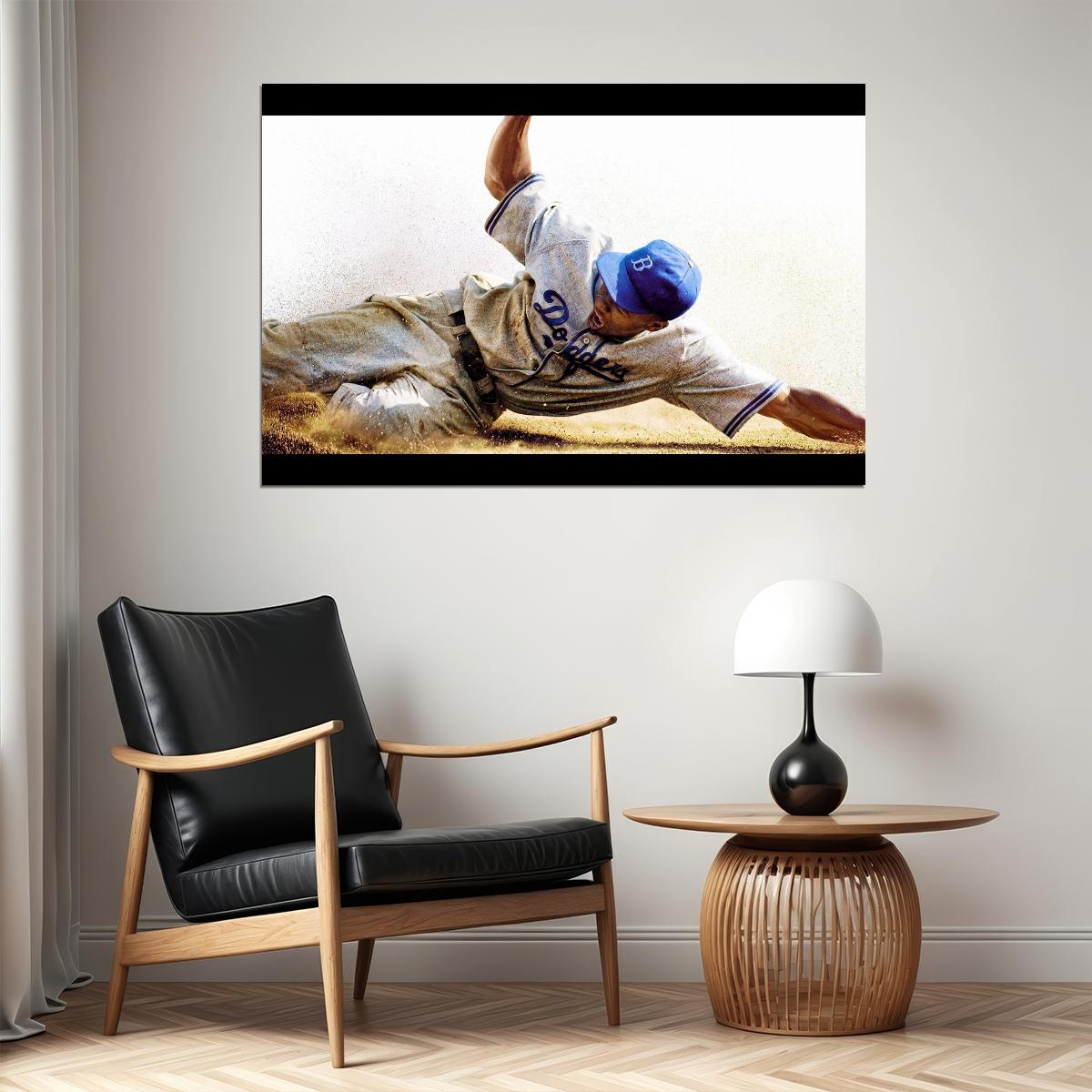 Jackie Robinson Baseball Poster Legend Player Sports Wall Art Motivational Sports Print - xonomax