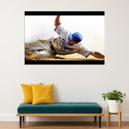Jackie Robinson Baseball Poster Legend Player Sports Wall Art Motivational Sports Print - xonomax