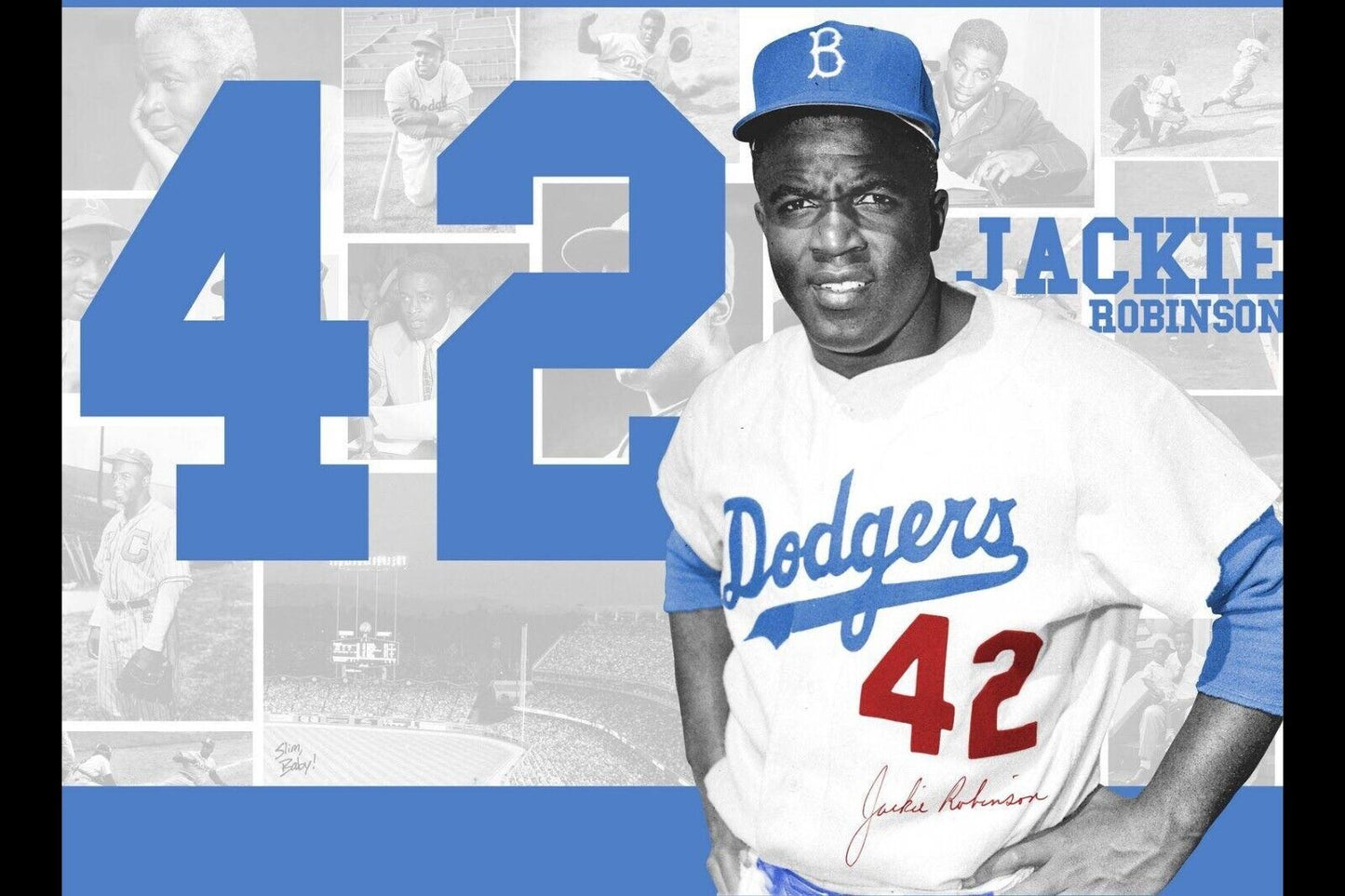 Jackie Robinson Baseball Poster Legend Player Sports Wall Art Motivational Sports Print - xonomax