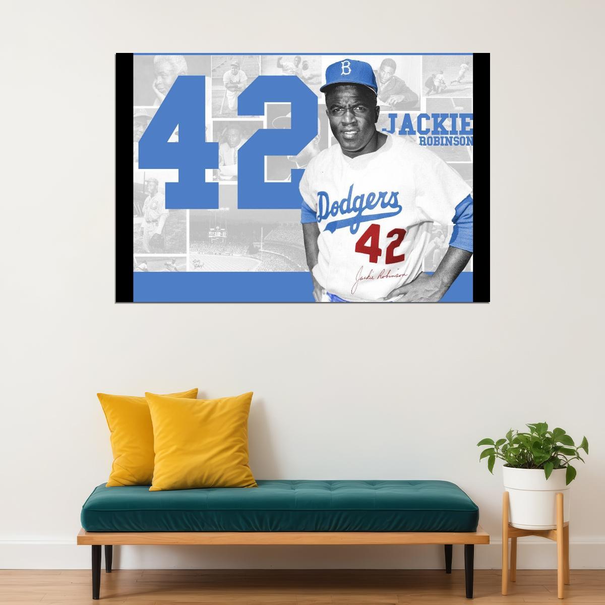 Jackie Robinson Baseball Poster Legend Player Sports Wall Art Motivational Sports Print - xonomax