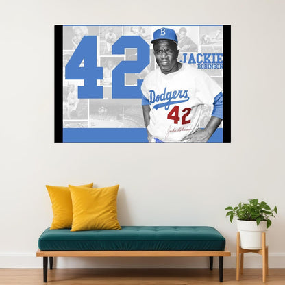 Jackie Robinson Baseball Poster Legend Player Sports Wall Art Motivational Sports Print - xonomax
