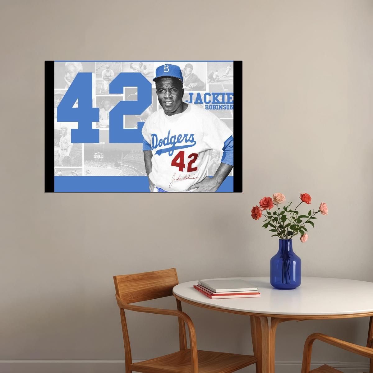 Jackie Robinson Baseball Poster Legend Player Sports Wall Art Motivational Sports Print - xonomax