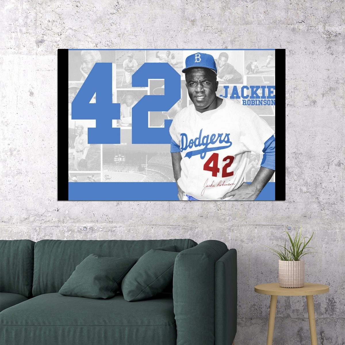 Jackie Robinson Baseball Poster Legend Player Sports Wall Art Motivational Sports Print - xonomax