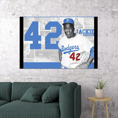 Jackie Robinson Baseball Poster Legend Player Sports Wall Art Motivational Sports Print - xonomax
