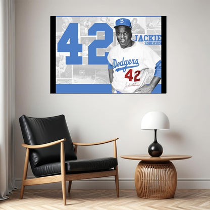 Jackie Robinson Baseball Poster Legend Player Sports Wall Art Motivational Sports Print - xonomax