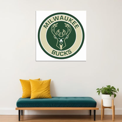 Milwaukee Bucks Logo Poster Nba Team Basketball Wall Art - xonomax