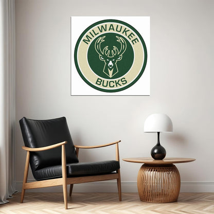 Milwaukee Bucks Logo Poster Nba Team Basketball Wall Art - xonomax