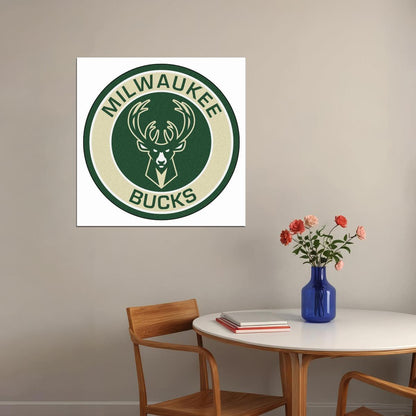 Milwaukee Bucks Logo Poster Nba Team Basketball Wall Art - xonomax