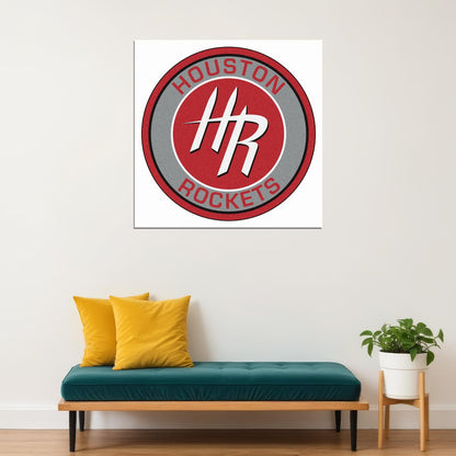 Houston Rockets Logo Poster Nba Team Basketball Wall Art - xonomax