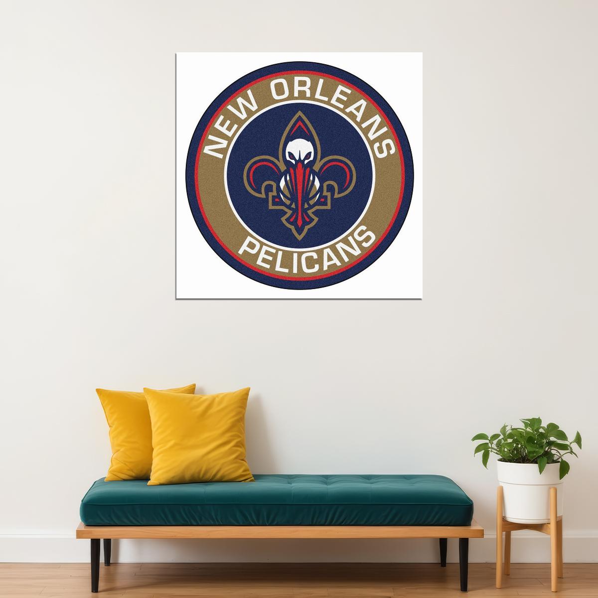 New Orleans Pelicans Logo Poster Nba Team Wall Art