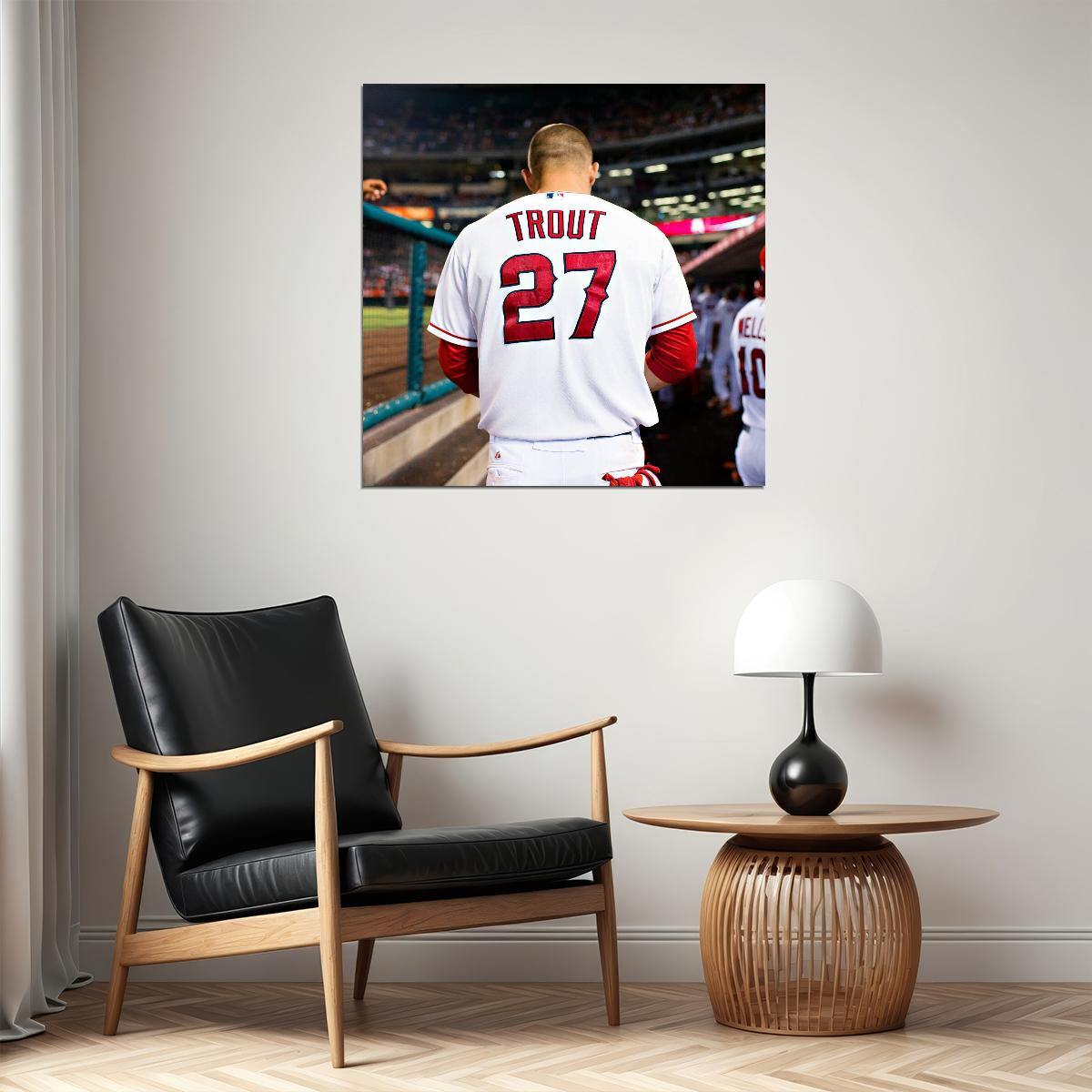 Mike Trout Baseball Poster Mlb Superstar Wall Art Motivational Sports Print - xonomax