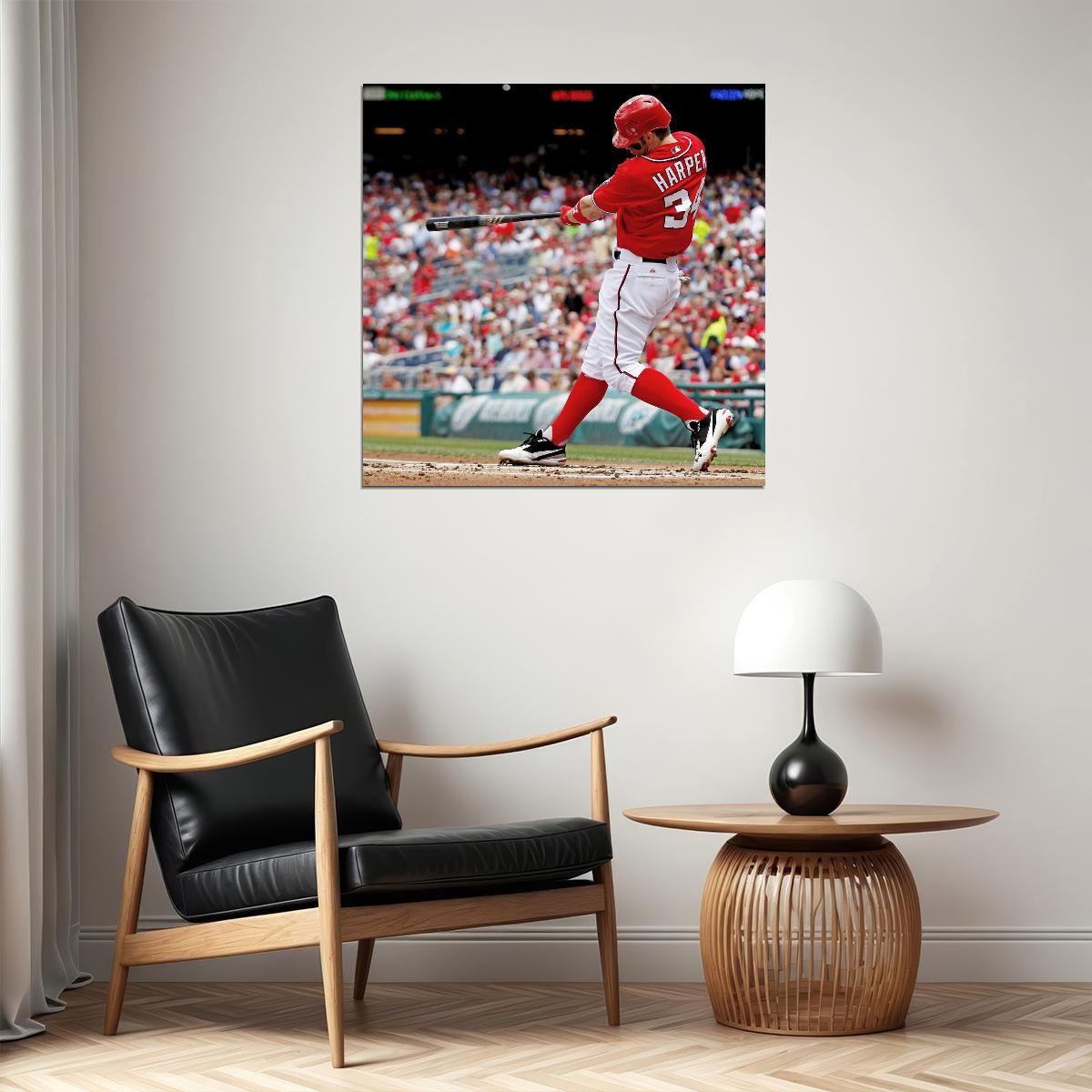 Bryce Harper Baseball Poster Mlb Player Wall Art Philadelphia Phillies Sports Print - xonomax