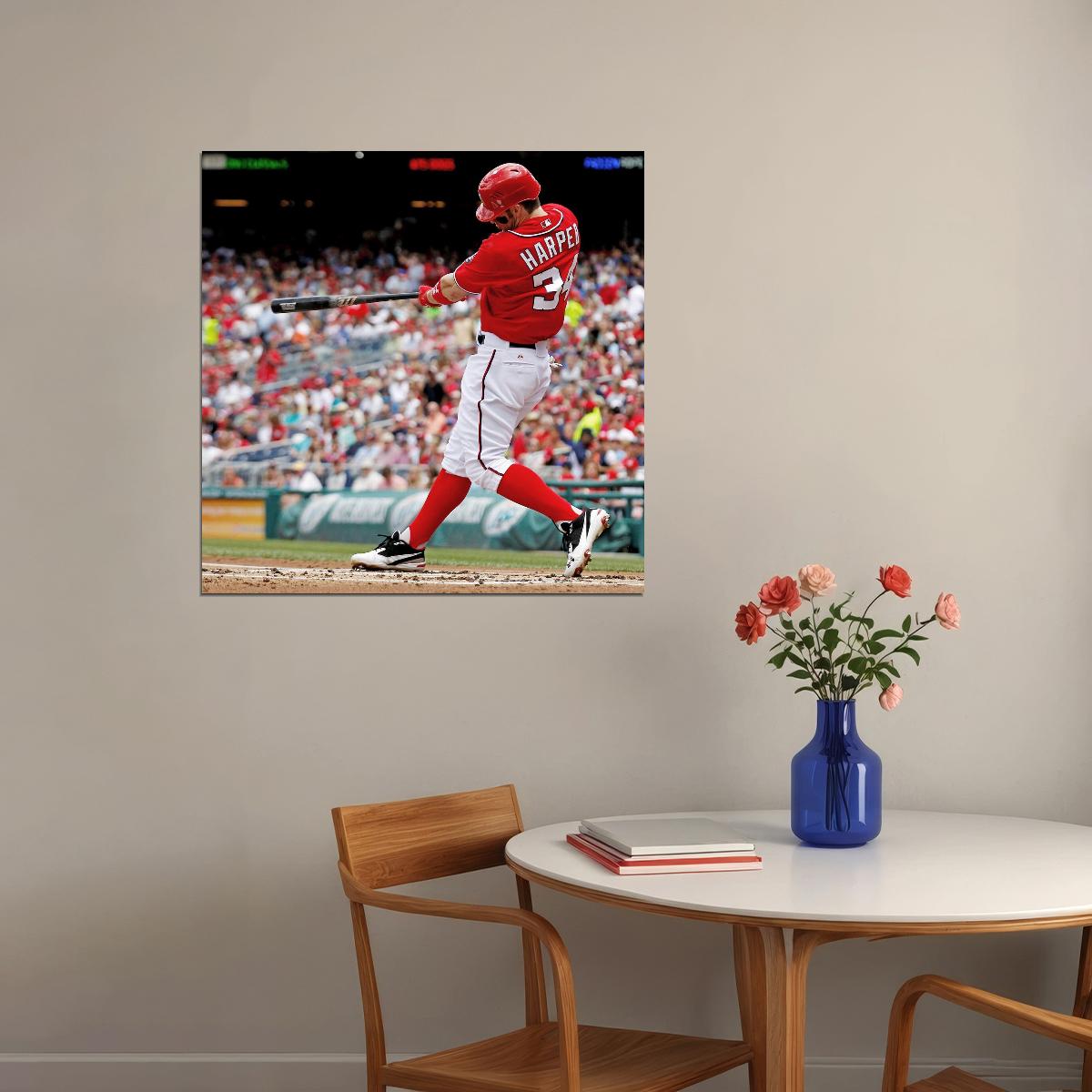 Bryce Harper Baseball Poster Mlb Player Wall Art Philadelphia Phillies Sports Print - xonomax