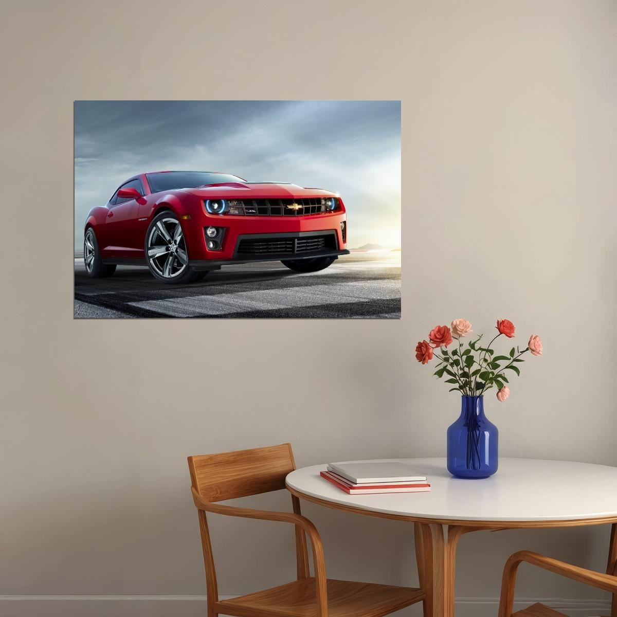 Chevrolet Camaro Poster Classic Muscle Car Wall Art Luxury Car Print