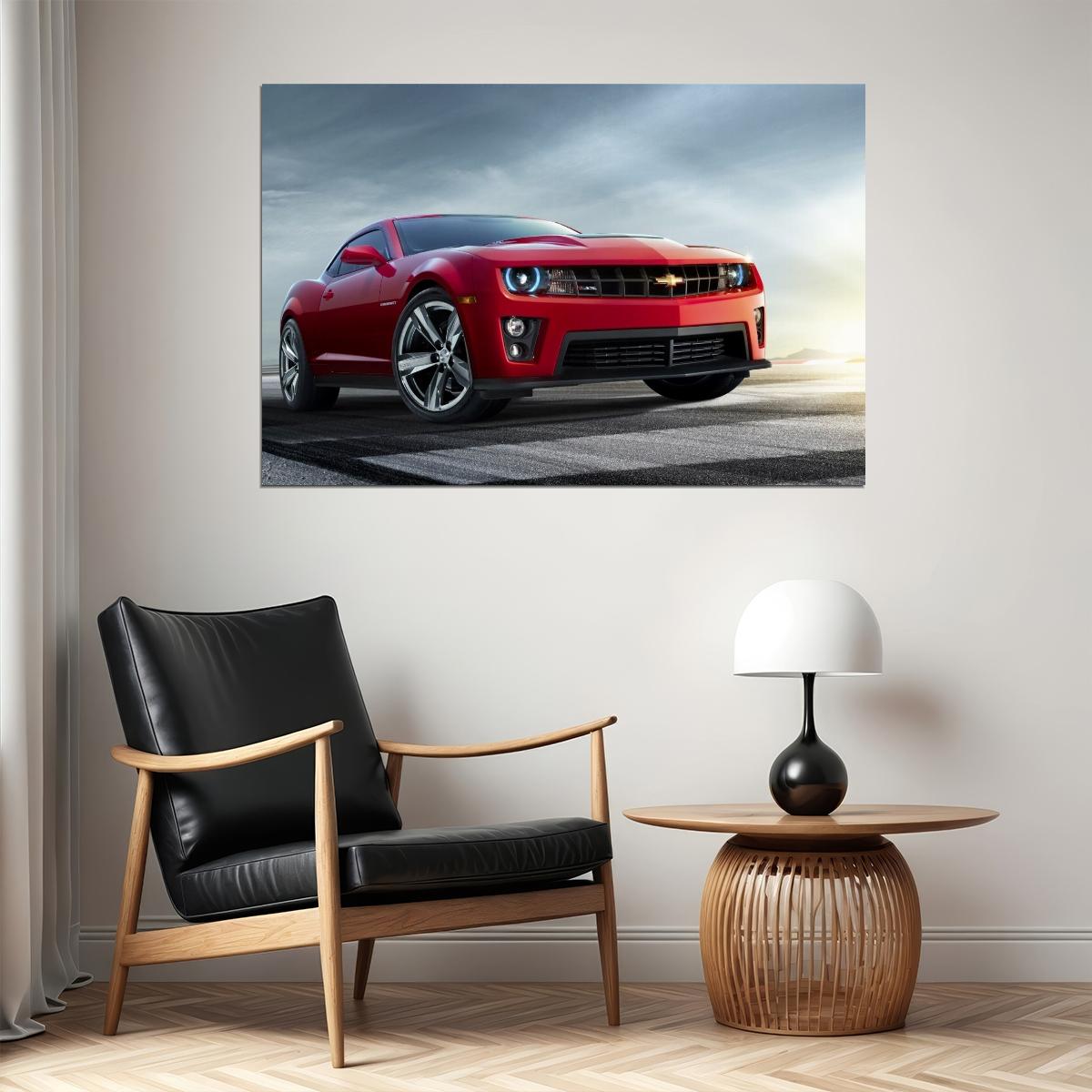 Chevrolet Camaro Poster Classic Muscle Car Wall Art Luxury Car Print