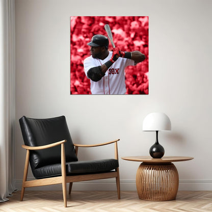 David Ortiz Big Papi Baseball Poster Mlb Legend Wall Art Boston Red Sox Sports Print - xonomax