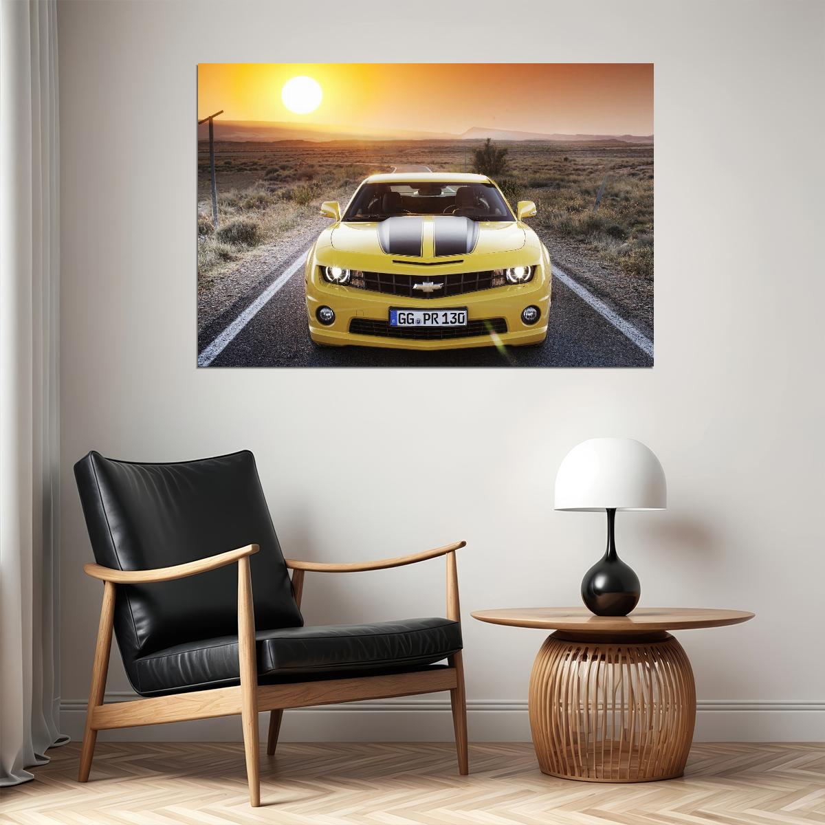 Chevrolet Camaro Poster Classic Muscle Car Wall Art Luxury Car Print