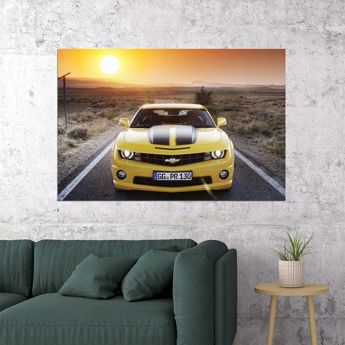 Chevrolet Camaro Poster Classic Muscle Car Wall Art Luxury Car Print