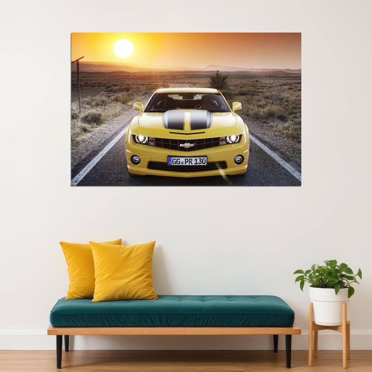 Chevrolet Camaro Poster Classic Muscle Car Wall Art Luxury Car Print