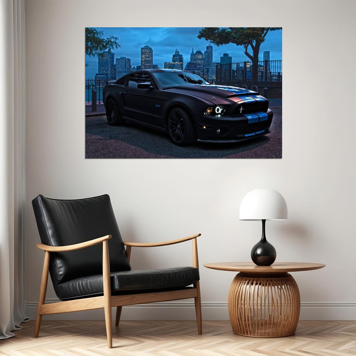 Ford Mustang Poster Classic American Muscle Car Wall Art Automotive Print