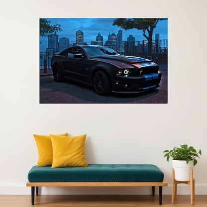 Ford Mustang Poster Classic American Muscle Car Wall Art Automotive Print