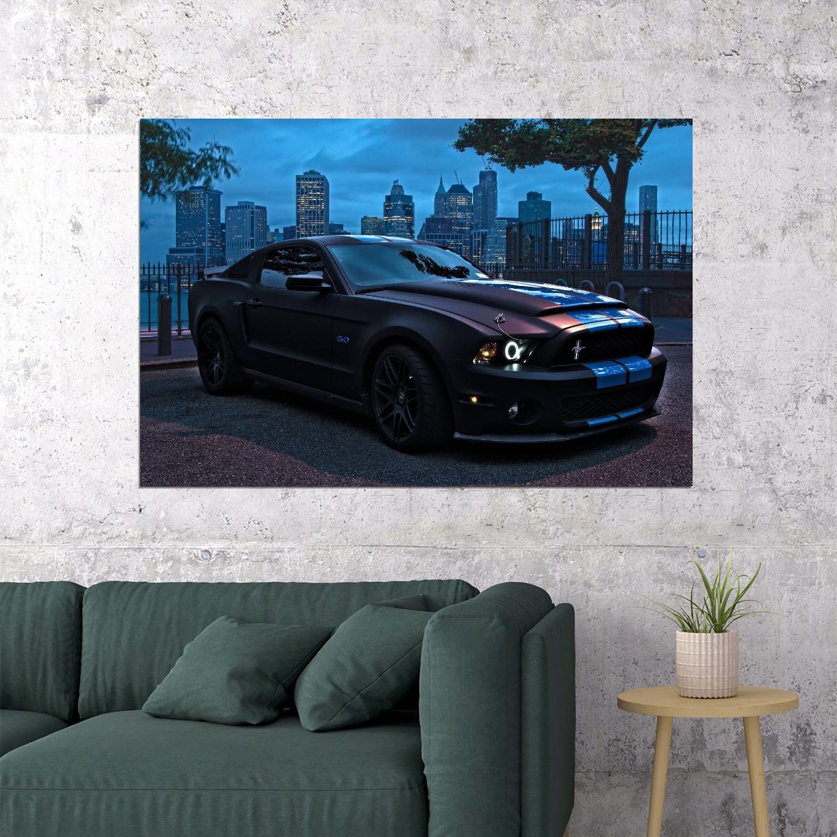 Ford Mustang Poster Classic American Muscle Car Wall Art Automotive Print