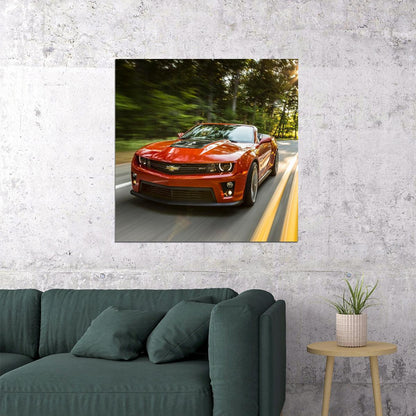 Chevrolet Camaro Poster Classic Muscle Car Wall Art Luxury Car Print