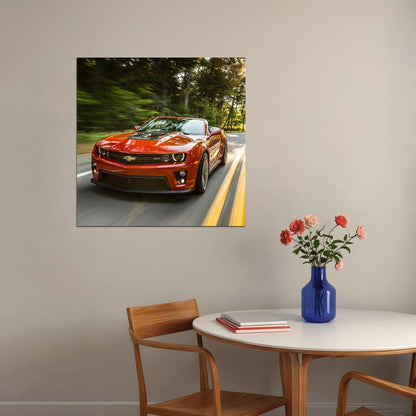 Chevrolet Camaro Poster Classic Muscle Car Wall Art Luxury Car Print