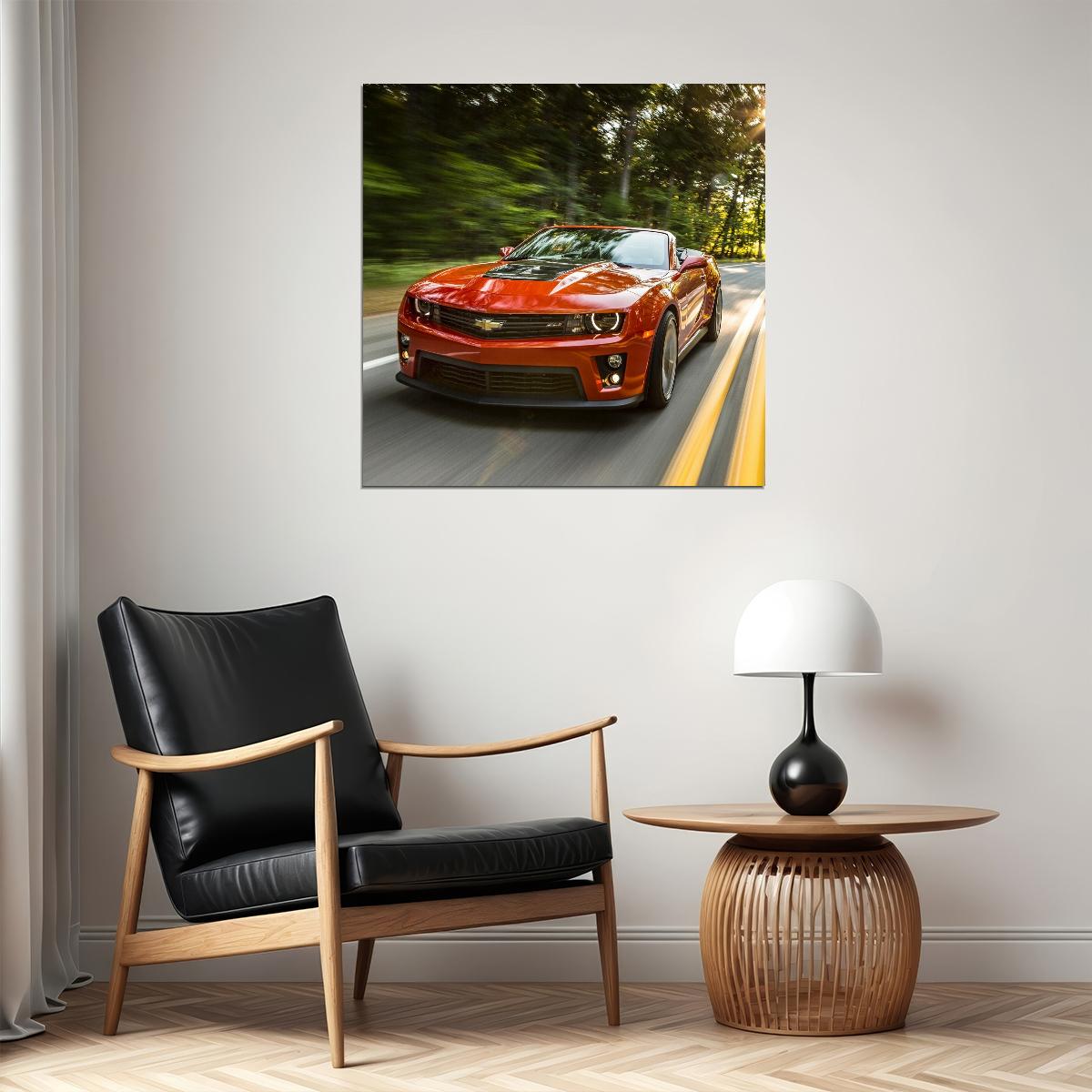 Chevrolet Camaro Poster Classic Muscle Car Wall Art Luxury Car Print