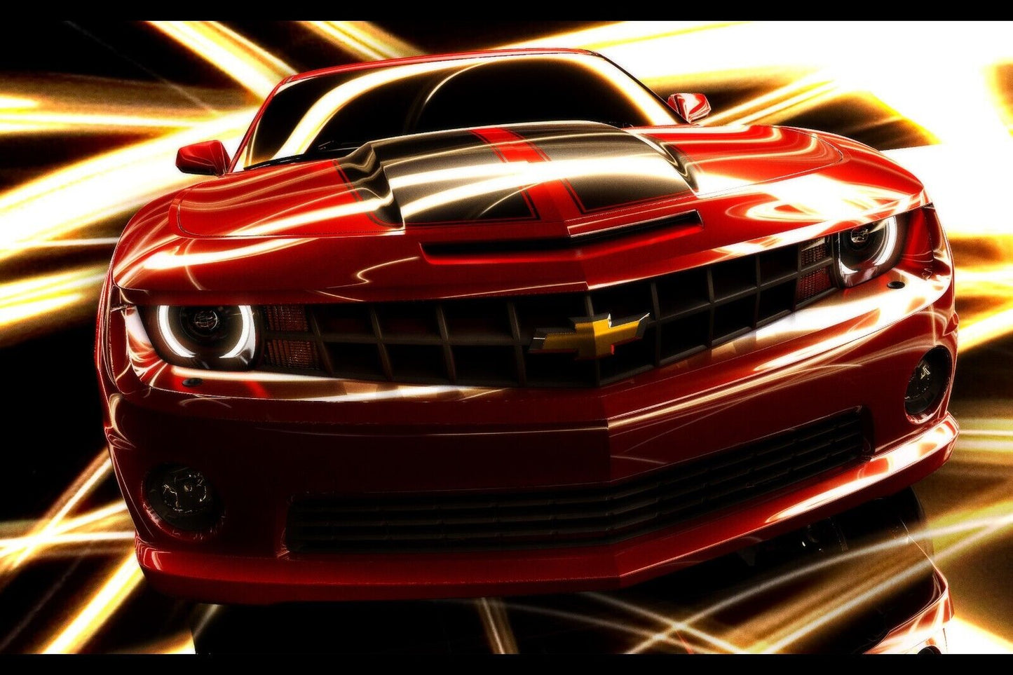 Chevrolet Camaro Poster Classic Muscle Car Wall Art Luxury Car Print