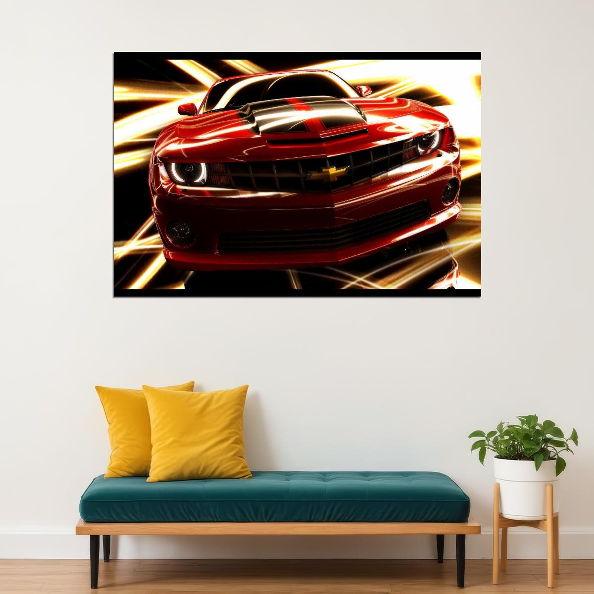 Chevrolet Camaro Poster Classic Muscle Car Wall Art Luxury Car Print