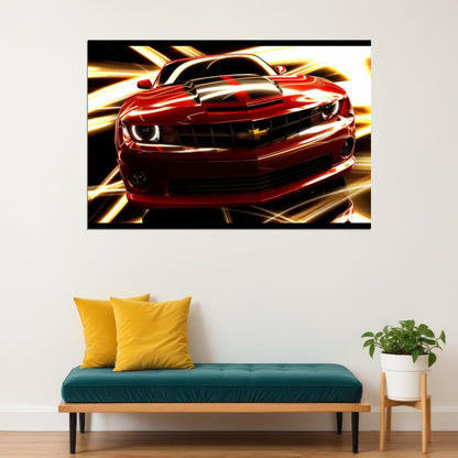 Chevrolet Camaro Poster Classic Muscle Car Wall Art Luxury Car Print