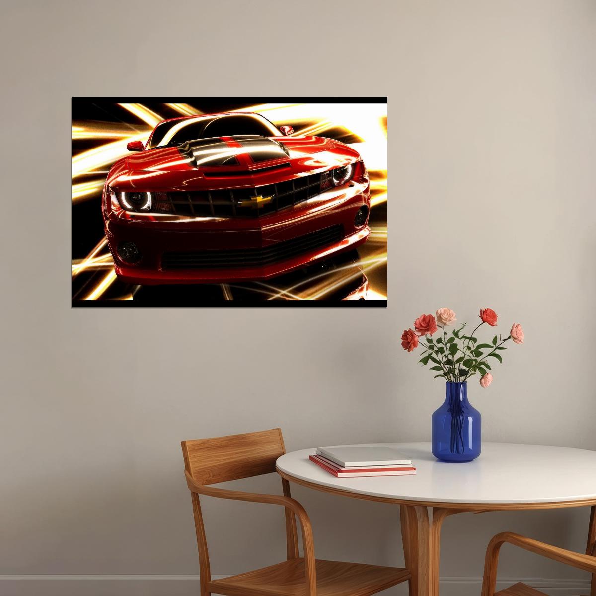 Chevrolet Camaro Poster Classic Muscle Car Wall Art Luxury Car Print