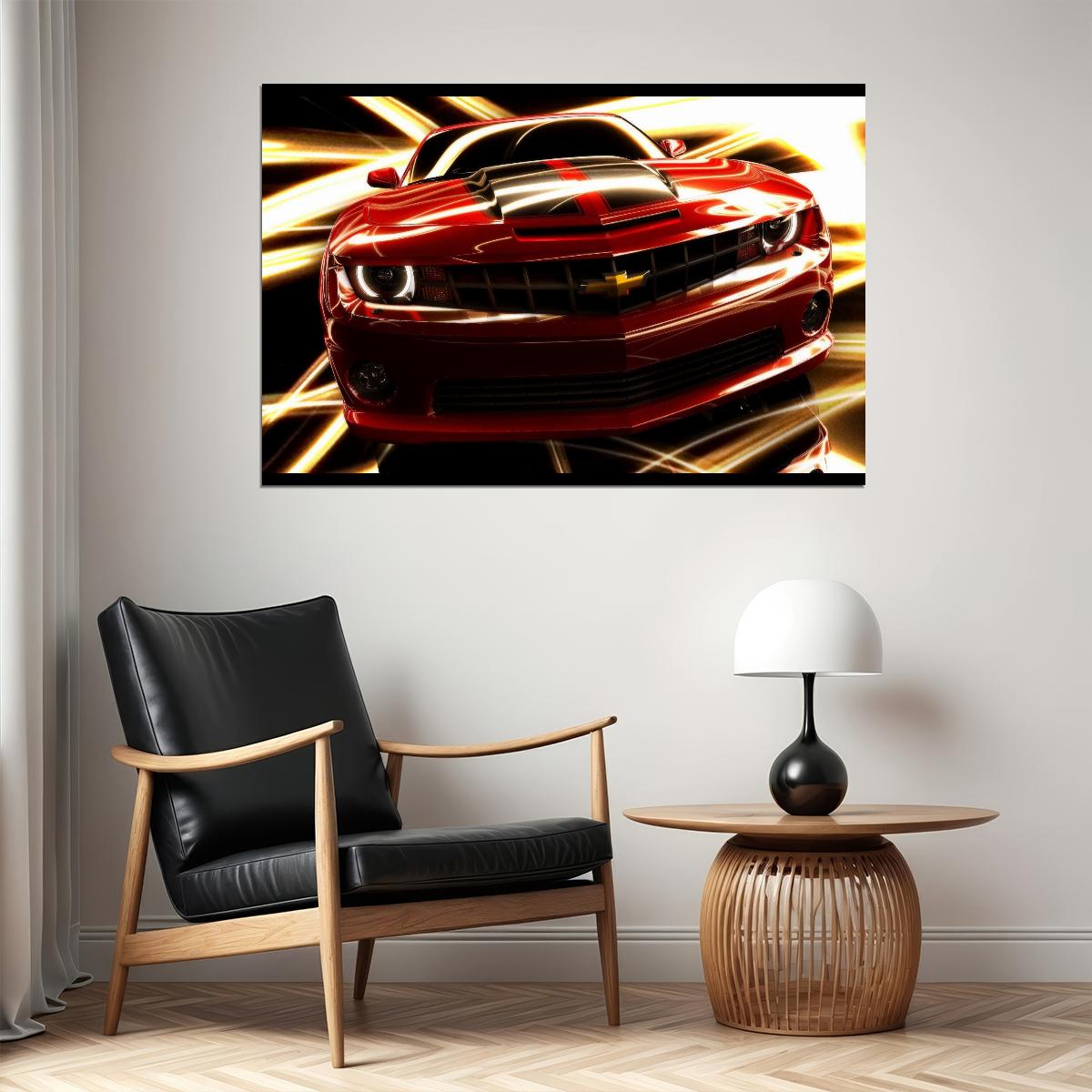 Chevrolet Camaro Poster Classic Muscle Car Wall Art Luxury Car Print