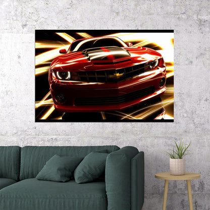 Chevrolet Camaro Poster Classic Muscle Car Wall Art Luxury Car Print