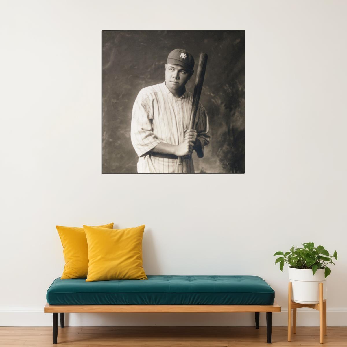 Babe Ruth Baseball Legend Poster Mlb Icon Wall Art Sports Print - xonomax