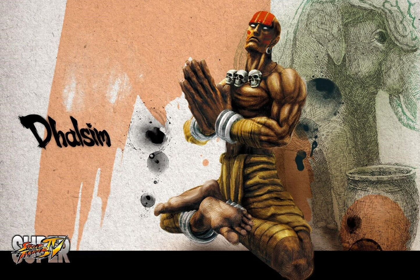 Street Fighter Dhalsim Fighting Video Game Poster Gamer Wall Art