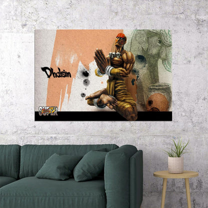 Street Fighter Dhalsim Fighting Video Game Poster Gamer Wall Art