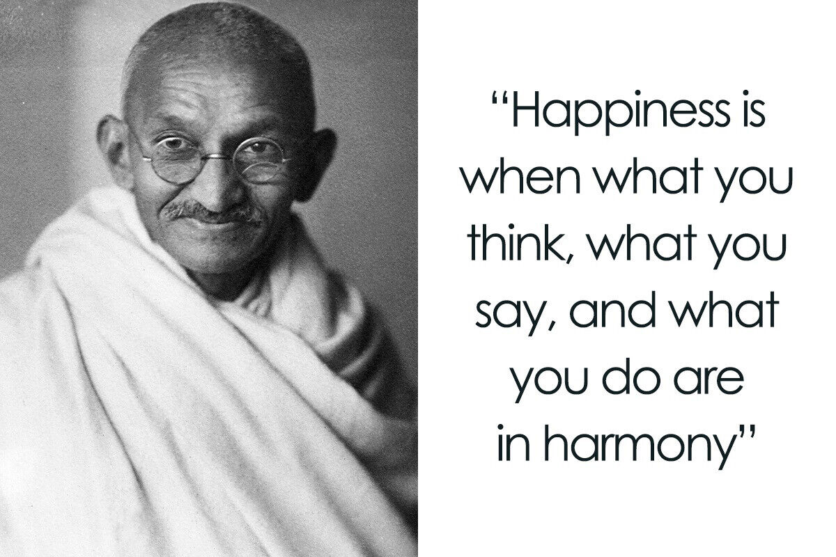 Mahatma Gandhi Quote Poster Inspirational Leader Wall Art