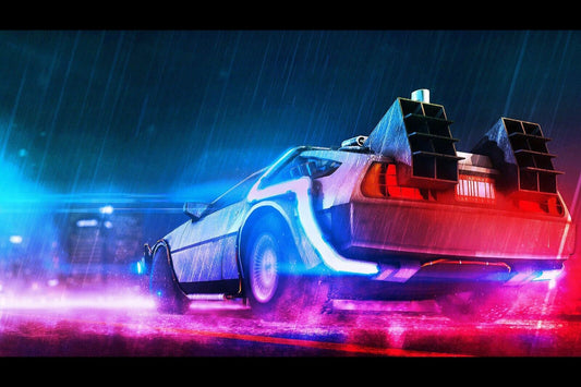 Back To The Future Delorean Poster Sci-fi Movie Wall Art Time Machine Print - xonomax