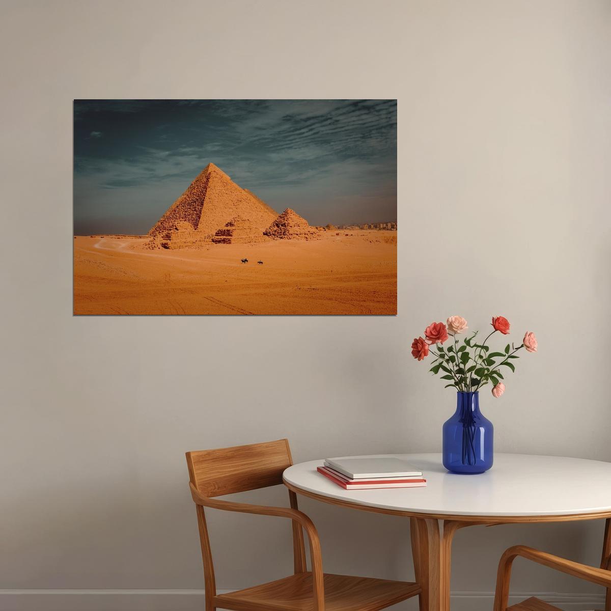 Pyramids Of Giza Poster Ancient Wonders Wall Art - xonomax