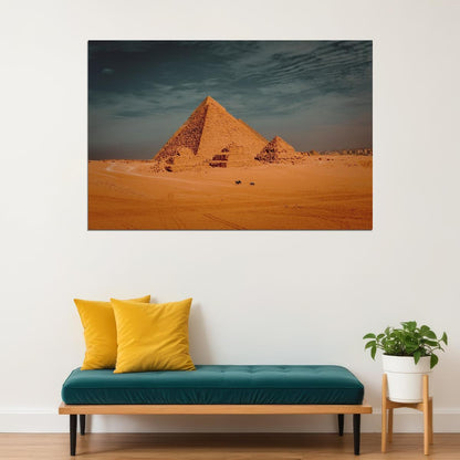 Pyramids Of Giza Poster Ancient Wonders Wall Art - xonomax