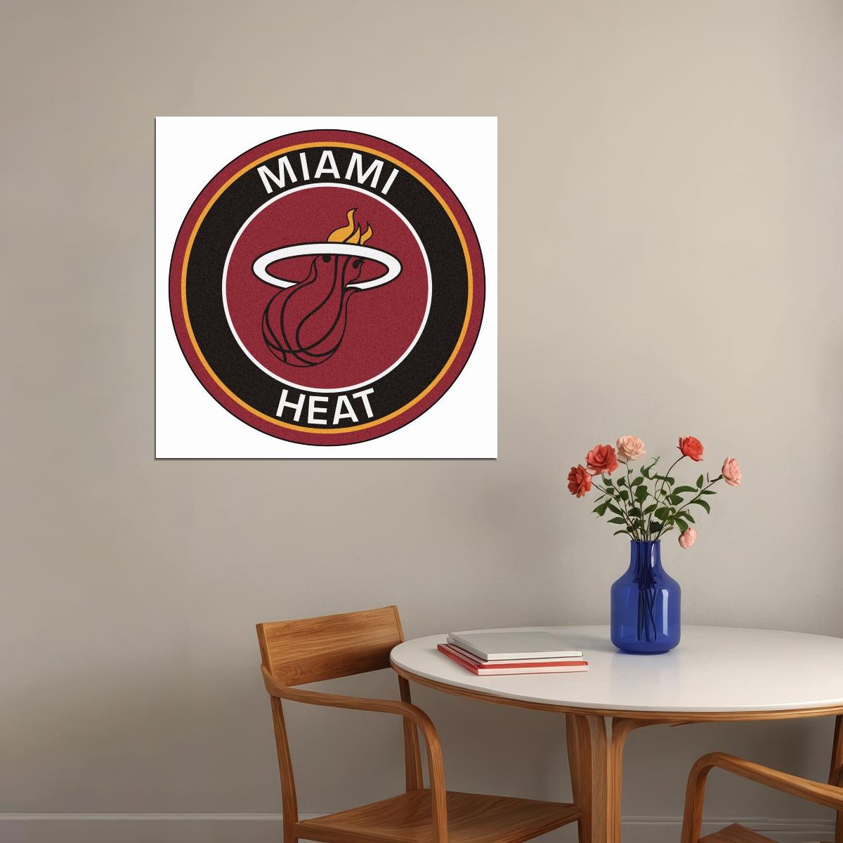 Miami Heat Logo Poster Nba Team Wall Art Basketball - xonomax