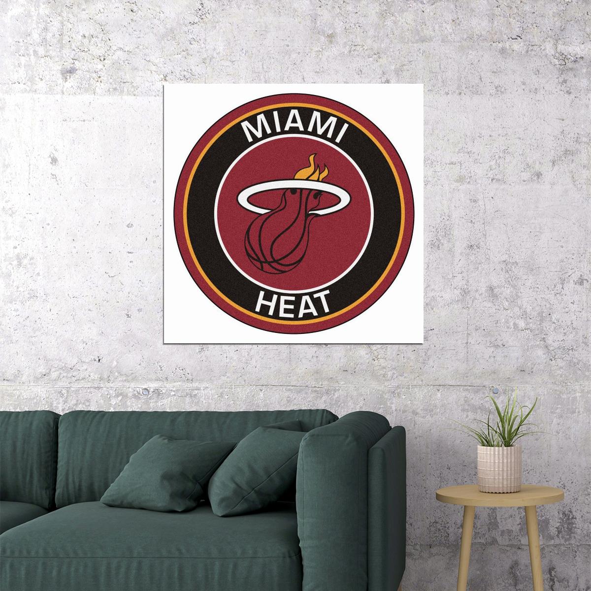 Miami Heat Logo Poster Nba Team Wall Art Basketball - xonomax